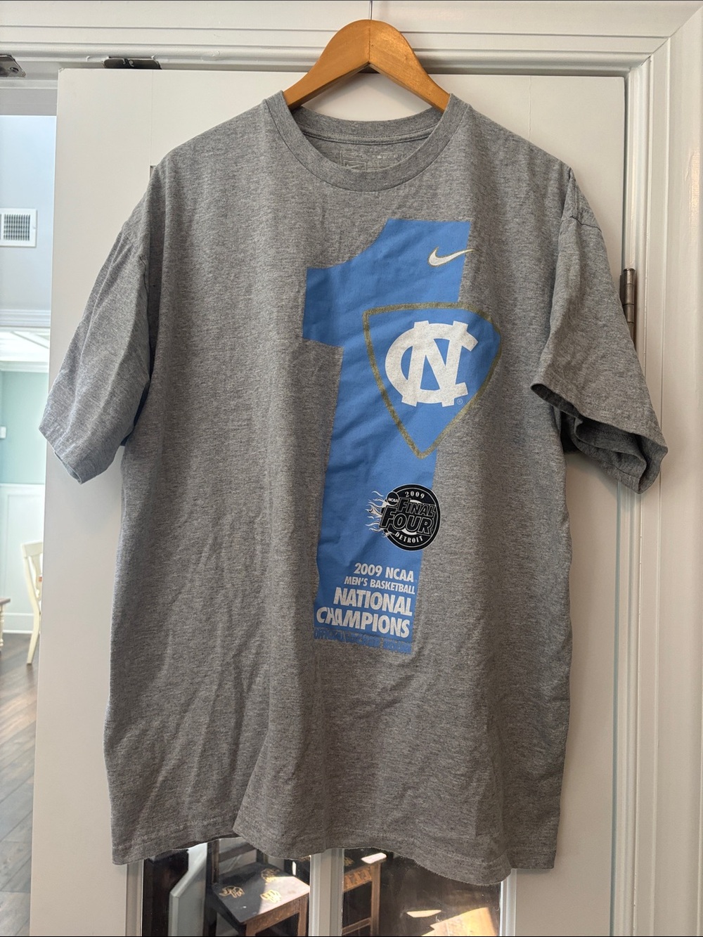 Nike Gray T-Shirt with Carolina Blue Graphic